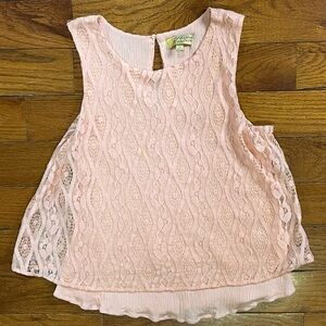 Princess By Vera Wang Blush Pink Lace Top Girls Large